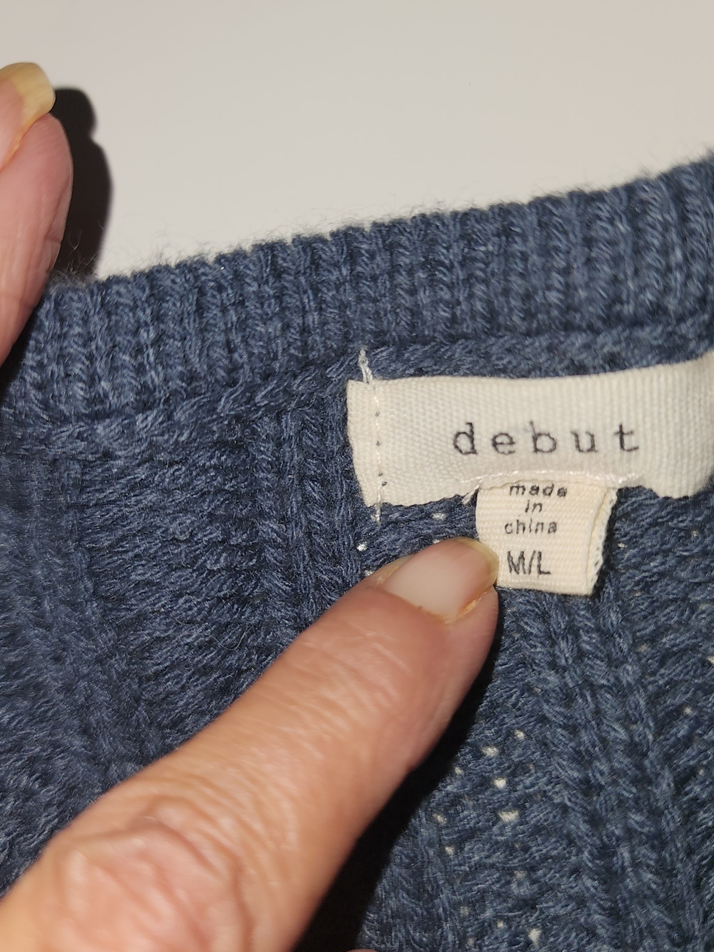 debut Open-Front Cable Knit Cardigan - Slate Blue - Picture 7 of 9